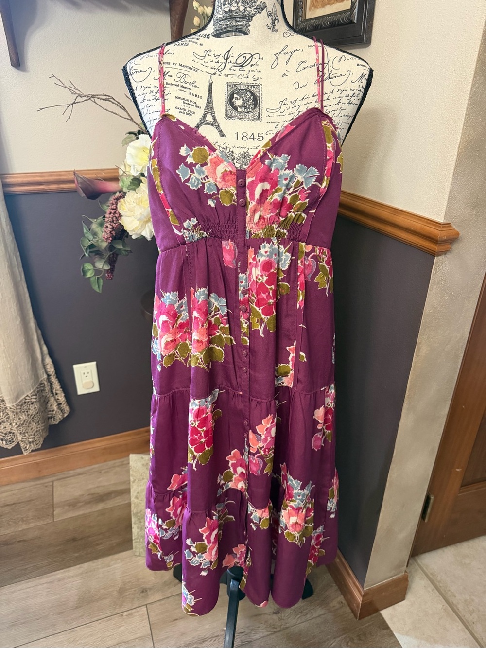 American Eagle Y2K Babydoll Smocked Floral Dress